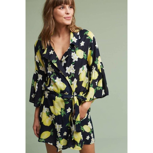 NWOT ANTHROPOLOGIE UNDERPROTECTION LEMONA KIMONO, sz S - Picture 2 of 6